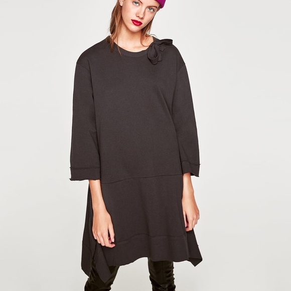 Zara Dresses & Skirts - NWT Zara Gray Lightweight Sweatshirt Dress